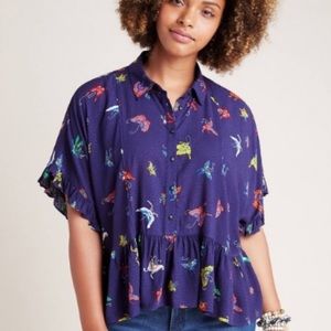 Anthropologie Maeve flutter sleeve top